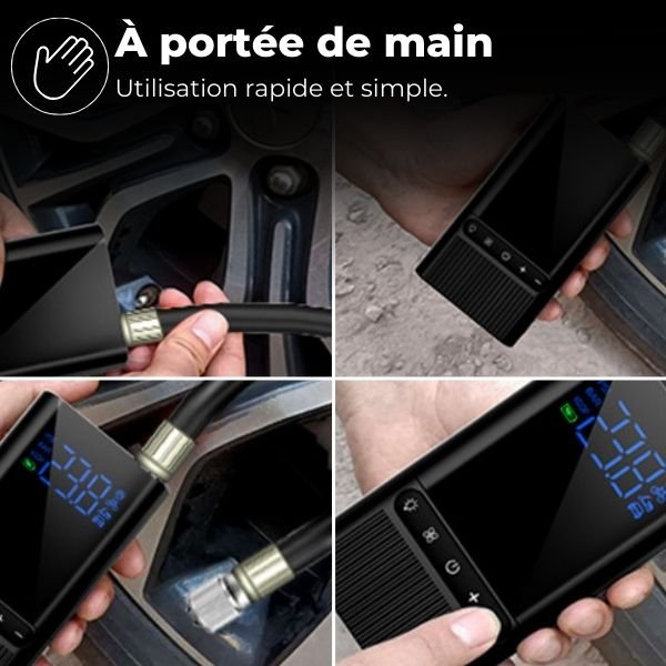 Gonfleur Pneu Voiture Sans Fil – Mini Compresseur 150 PSI | DriveAir™ 2 Gonfleur Pneu Voiture rapide DriveAir