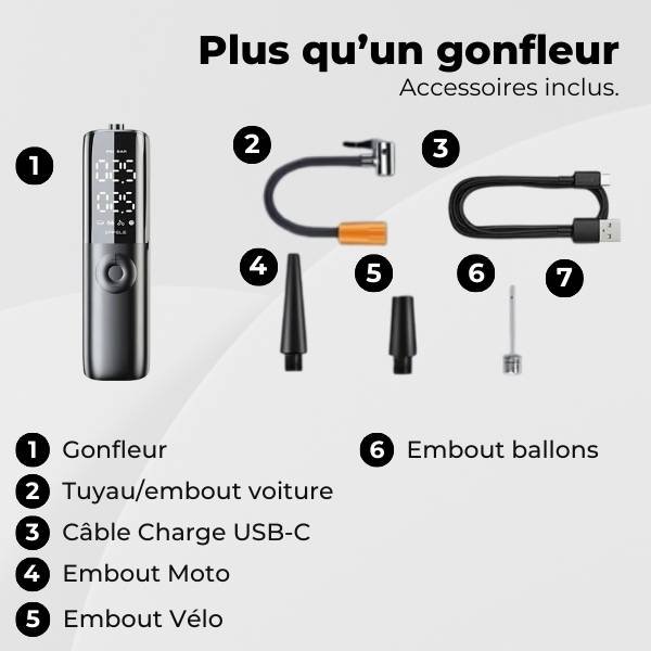 Gonfleur Pneu Voiture Électrique 150 PSI – Mini Compresseur Rapide | AirMaster™ 5 Gonfleur pneu voiture accessoires AirMaster