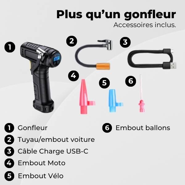 Gonfleur pneu voiture accessoires TurboPump