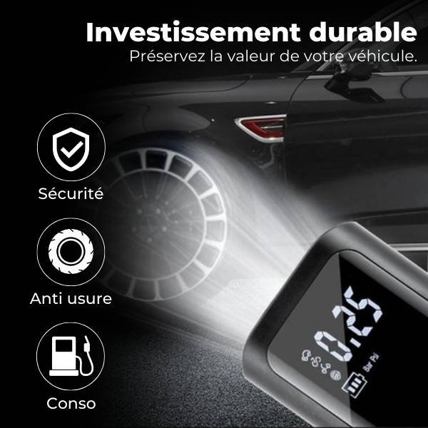 Gonfleur Pneu Voiture Digital 150 PSI – Recharge USB | Pressurize™ 4 Gonfleur pneu voiture anti usure Pressurize