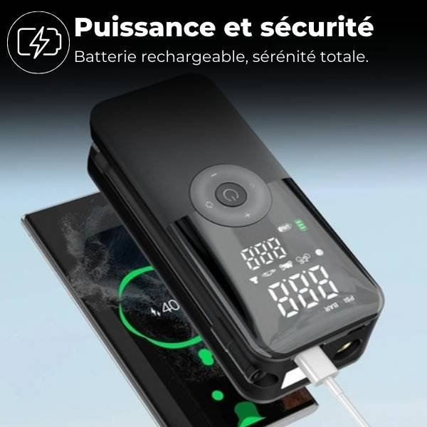 Gonfleur Pneu Voiture Sans Fil – Mini Compresseur LED 150 PSI | HyperPump™ 1 Gonfleur pneu voiture batterie HyperPump