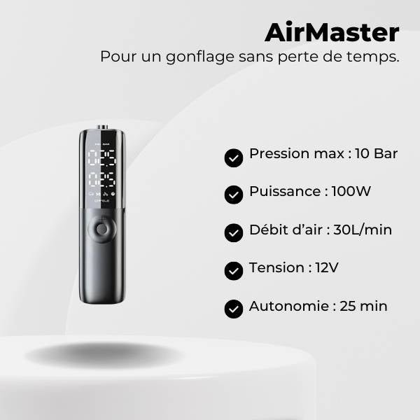 Gonfleur pneu voiture caractéristiques AirMaster