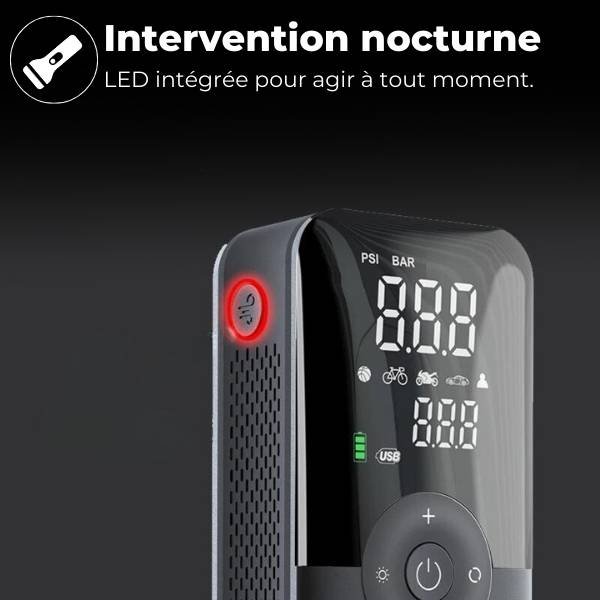 Gonfleur pneu voiture lampe torche HyperPump