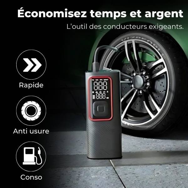Gonfleur Pneu Voiture Digital 150 PSI – Mini Compresseur Portable | TyreForce™ 1 Gonfleur pneu voiture rapide TyreForce