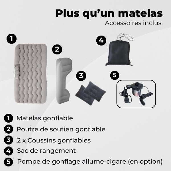 Matelas gonflable voiture accessoires fournis InflaBed