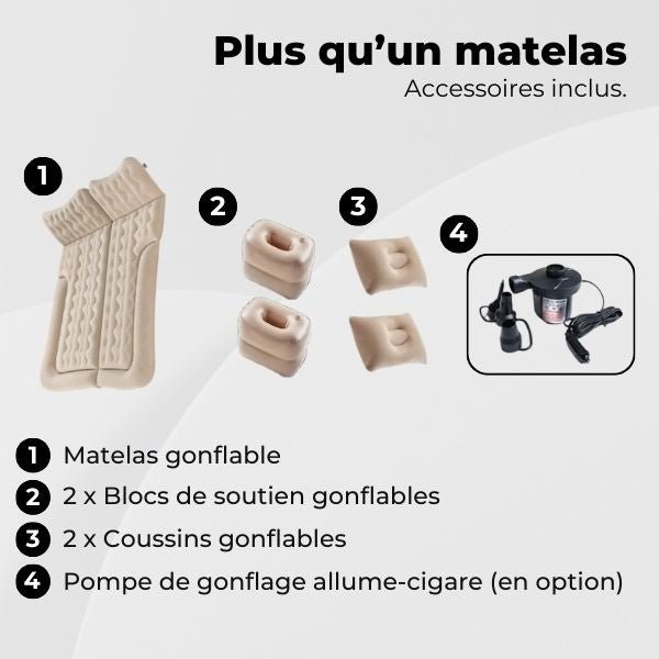 MATELAS POUR VOITURE | RoadCush™ 4 Matelas pour voiture accessoires fournis RoadCush