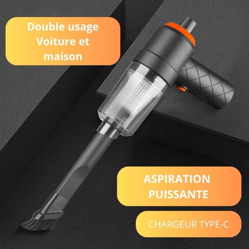 Aspirateur Voiture Sans Fil Premium – 120W, Forte Aspiration & Embouts Inclus 4 aspirateur-pour-voiture-sans-fil-voiture-maison-bureau