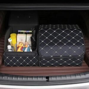 Boîte Rangement Voiture - Blanc Et Noir | GoldVault™