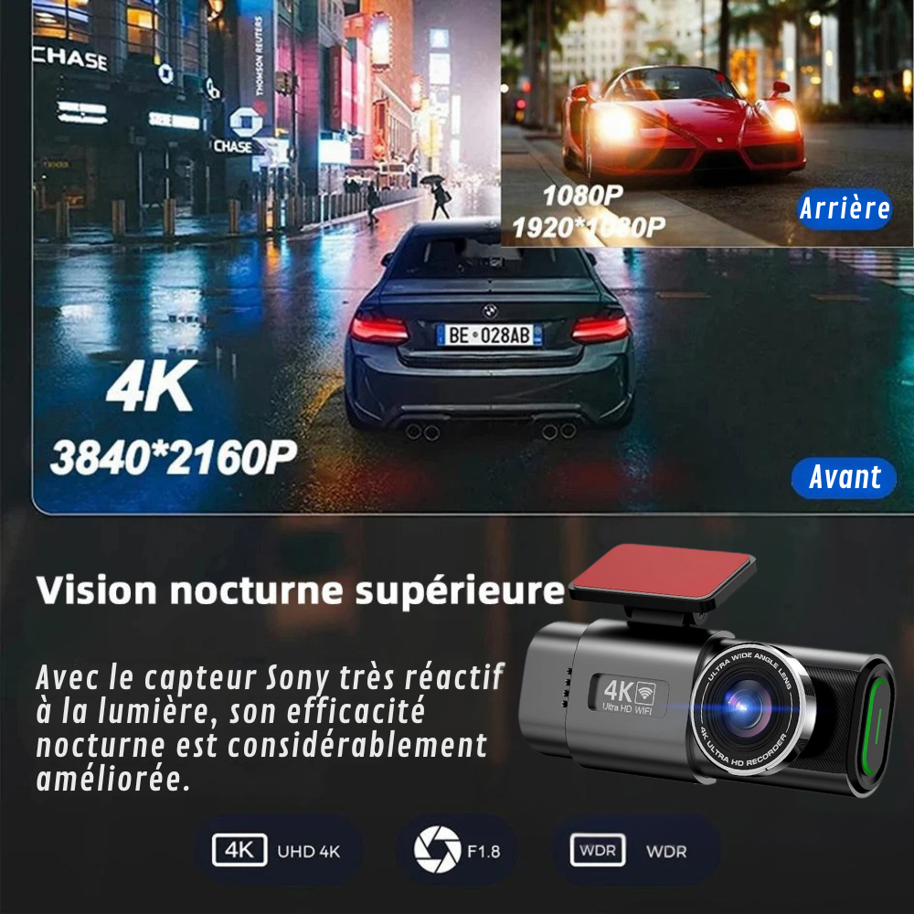 camera de voiture 4k AVANT arriere vision nocturne