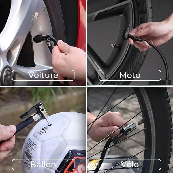 Gonfleur Électrique Portable 150 PSI – Recharge USB | PumpForce™ 4 gonfleur electrique polyvalent PumpForce