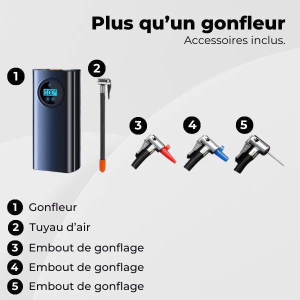 Gonfleur Pneumatique Portable – Mini Compresseur USB | AirXpress™ 2 gonfleur pneumatiques accessoires AirXpress