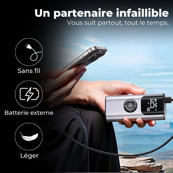 Gonfleur Pneumatique 150 PSI – Mini Compresseur Portable | AirOne™ 3 gonfleur pneumatiques fiable AirOne