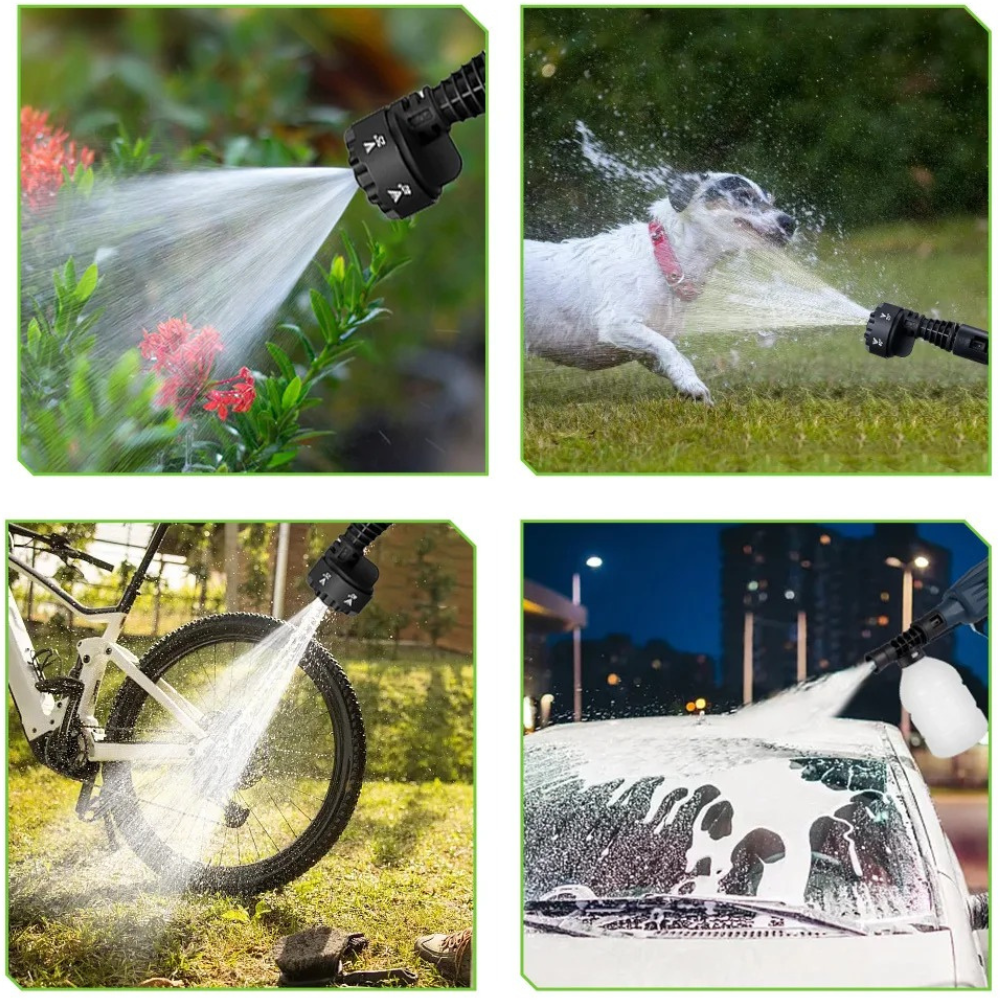 Nettoyeur Haute Pression Sans fil 200 bars 6 en 1 | Jet Puissant® 4 nettoyeur haute pression sans fil 200 bars pour voiture jardin terasse