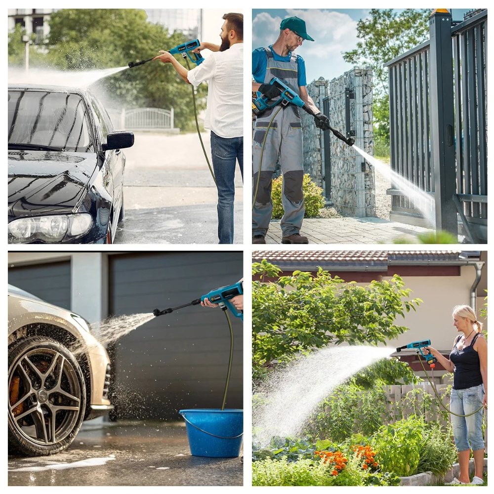 Nettoyeur Haute Pression sur Batterie 250 bars 6 en 1 | ProWash® 2 nettoyeur haute pression sans fil puissant 250 bars buse 6 en 1 pour voiture jardin terrasse velo moto