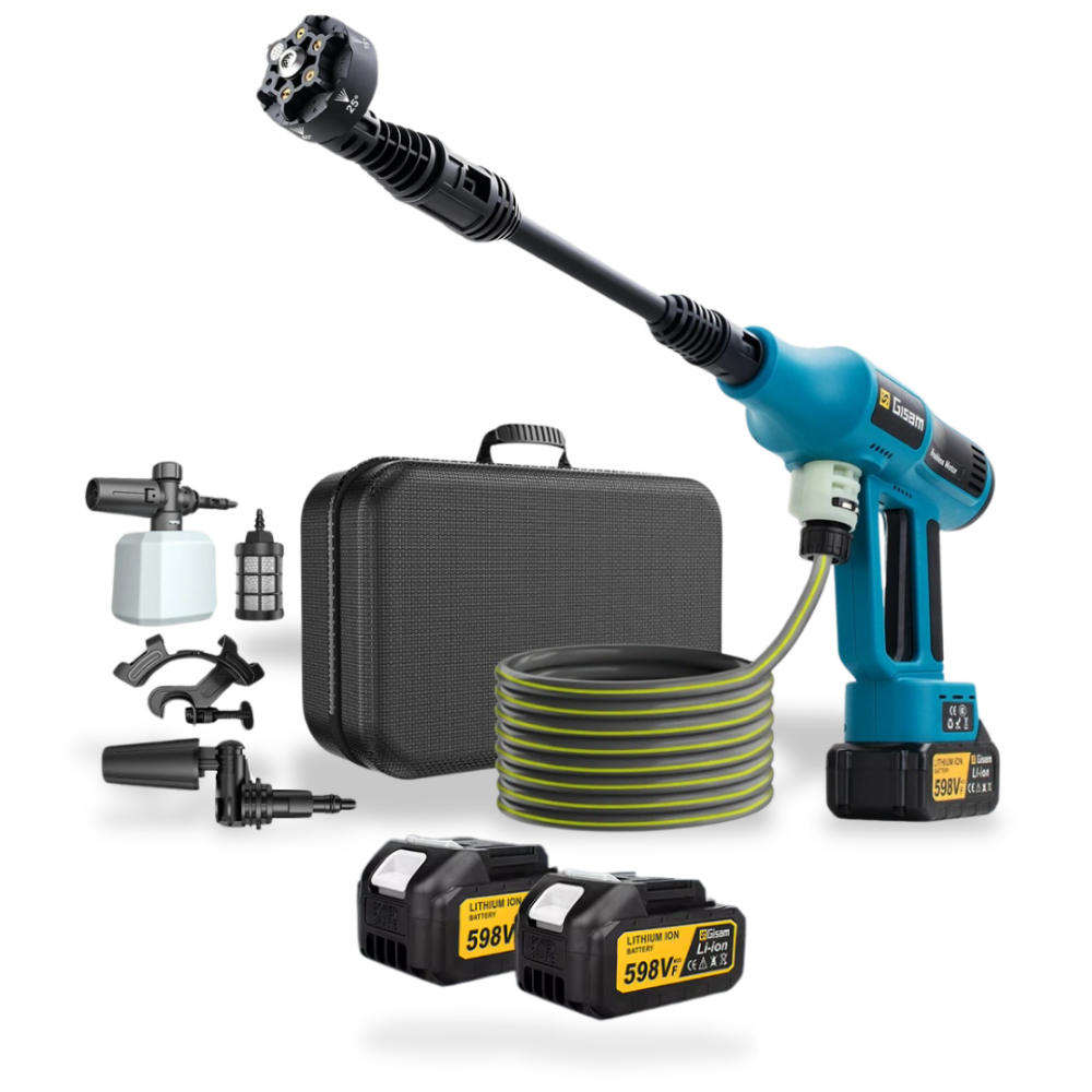 Nettoyeur Haute Pression sur Batterie 250 bars 6 en 1 | ProWash® 6 pack nettoyeur haute pression sans fil portable puissant 250 bars 6 en 1 accessoires et 2 batteries