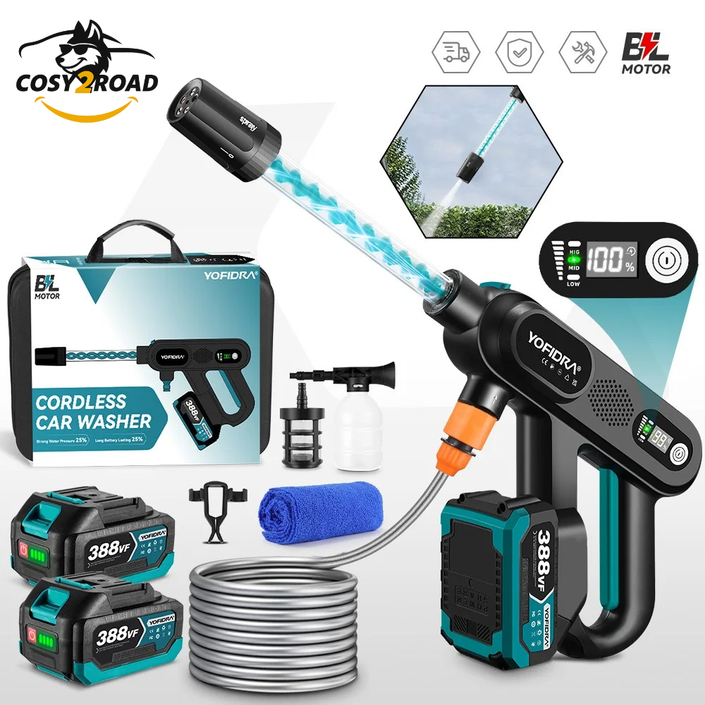 pack nettoyeur haute pression sans fil puissant avec 2 batterie accessoires