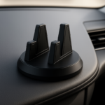 support telephone voiture rotatif noir sur tableau de bord